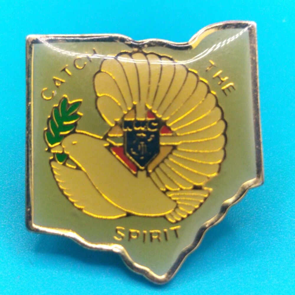 Knights Of Columbus Vintage Catch The Spirit Lapel Pin Dove Brooch KofC